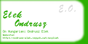 elek ondrusz business card